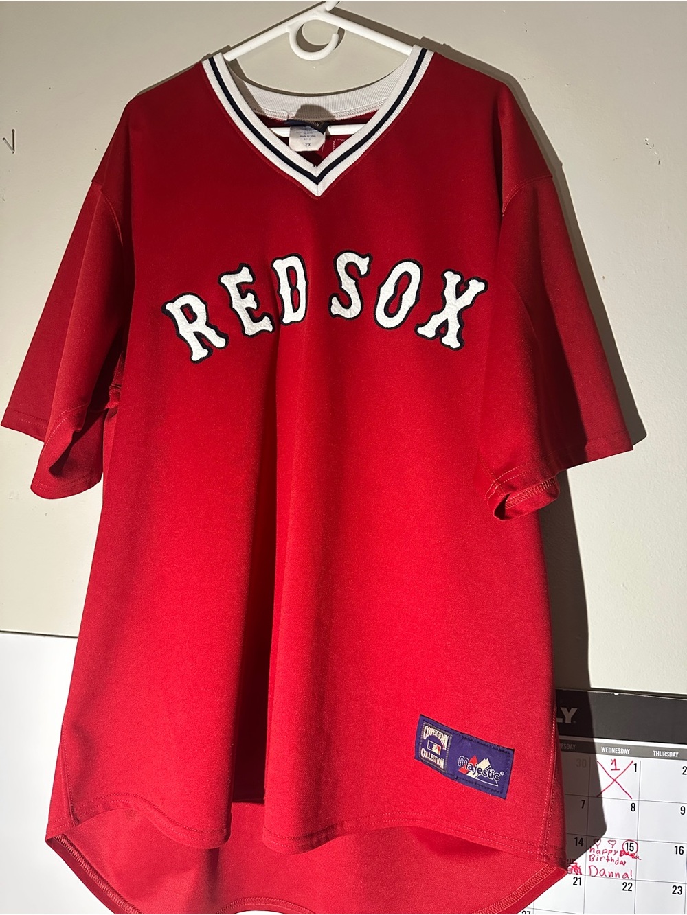 Collection B Red V‑Neck Athletic Jersey with White & Navy Trim 2X